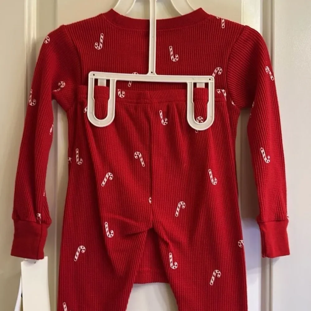 Carter’s Thermal Pajama Set NEW Red Candy Cane Christmas 2pc Set Size 24M